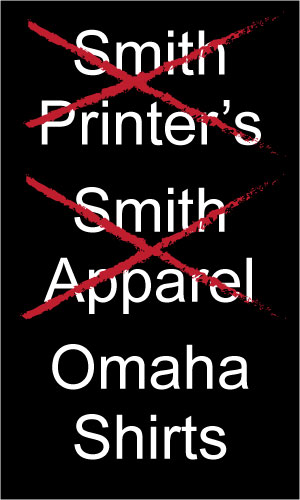 Picture 1 - Choosing the correct wording for our Omaha custom shirts Logo